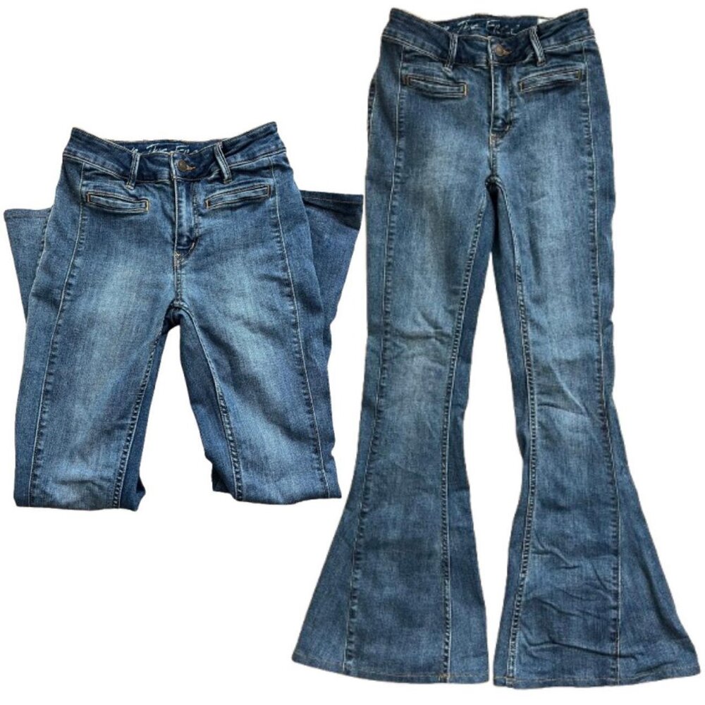 Free People We the Free Medium Wash Flare Jeans